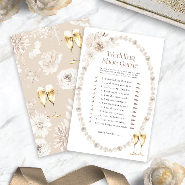 Papier Jeu de douche à chaussures mariage (Pearls and Prosecco Wedding Shoe Shower Game
)