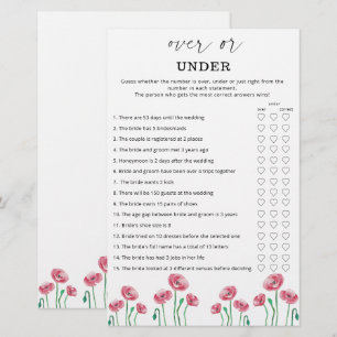 Papier Jeu de douche de mariée sur ou sous floral