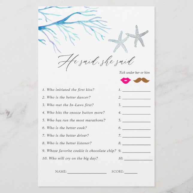 Papier Jeu de douche nautique aux algues (Devant)