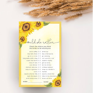 Papier Jeu de douche nuptiale de tournesol aquarelle
