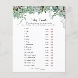 Papier Jeu de douche Succulent et Eucalyptus Baby Traits