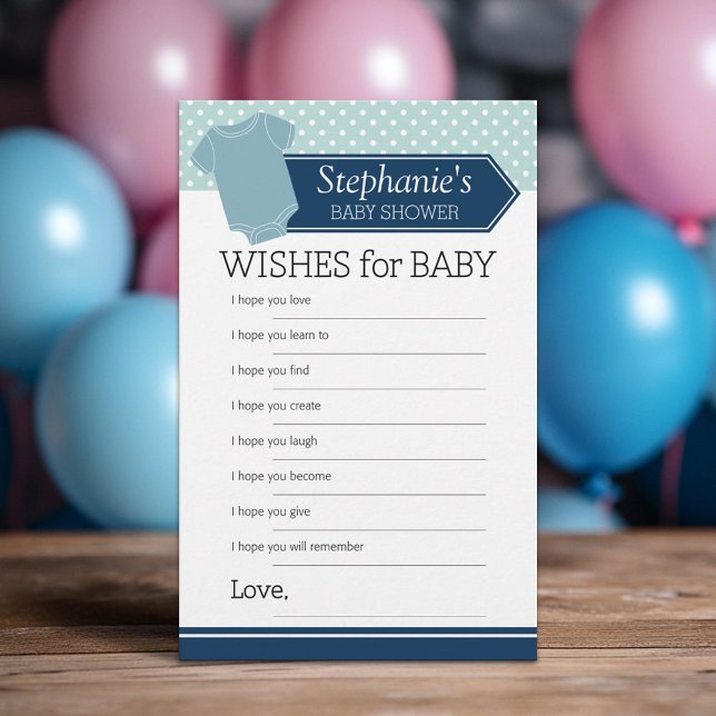 Papier Jeu de douche Voeux pour bébé garçon - Pastel Blue (Custom Baby Shower Games)