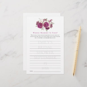 Papier Jeu de Fête de Fiançailles Quelle Mémoire Fleurs B