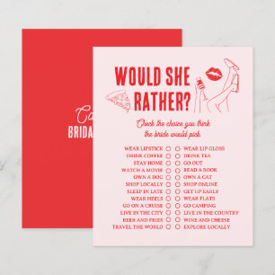 Papier Jeu de fête de mariage Would She Rather Girl Gone 