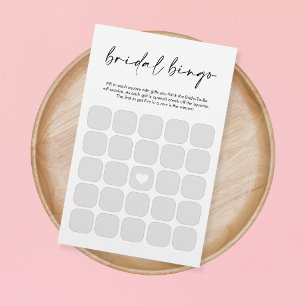 Papier Jeu de Fête des mariées de Bingo moderne noir et b