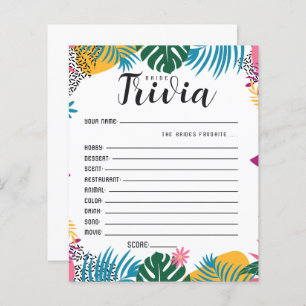 Papier Jeu de Fête des mariées de Bride Trivia