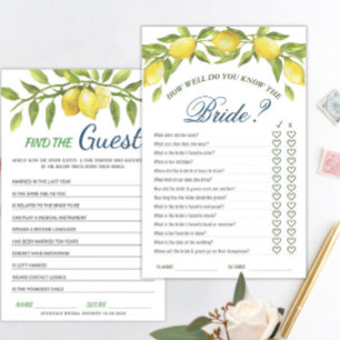Papier Jeu de Fête des mariées de citrons et verdure à de