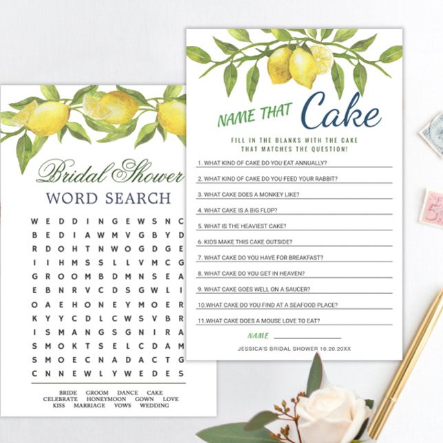 Papier Jeu de Fête des mariées de citrons et verdure à de (Créateur téléchargé)