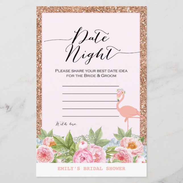 Papier Jeu de Fête des mariées de Flamant rose rose Gold  (Devant)