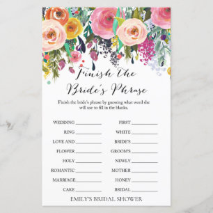 Papier Jeu de Fête des mariées de jardin IMPRIMÉ