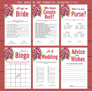 Papier Jeu de Fête des mariées de Noël de Bingo nuptiale