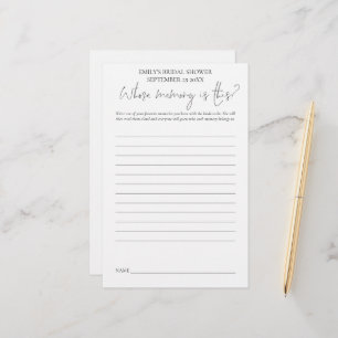 Papier Jeu de Fête des mariées dont la mémoire noire Text