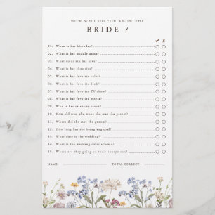 Papier Jeu de Fête des mariées du jardin du Fleur sauvage