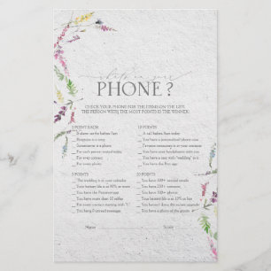 Papier Jeu de Fête des mariées fleur sauvage aquarelle