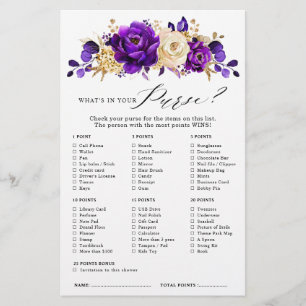 Papier Jeu de Fête des mariées Florale Royal violet or