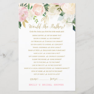 Papier Jeu de Fête des mariées rose et or IMPRIMÉ