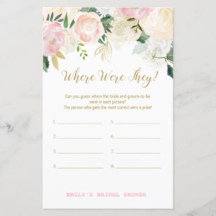 Papier Jeu de Fête des mariées rose et or IMPRIMÉ