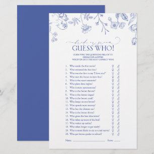 Papier Jeu de Fête des mariées victorienne bleu et blanc