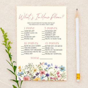 Papier Jeu de Fête Prénatale Fleur Sauvage Florale Dans V