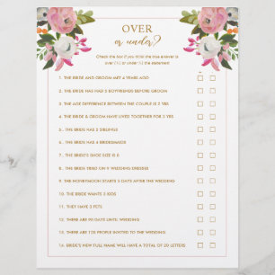 Papier Jeu de Fêtes des mariées roses de plus ou moins