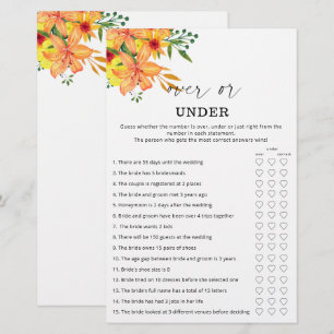 Papier Jeu de Floral over ou under pour la douche de la m