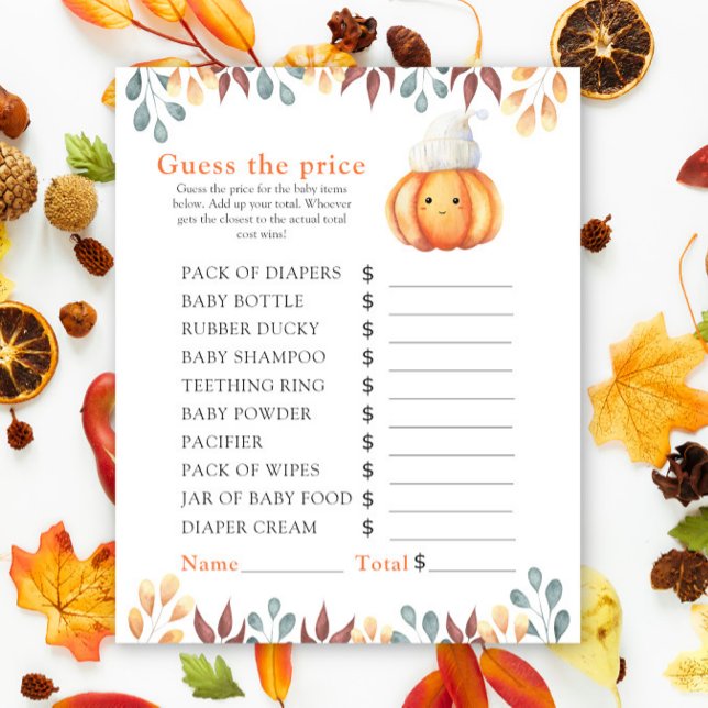 Papier Jeu de la citrouille d'automne - Devinez le prix ! (Créateur téléchargé)