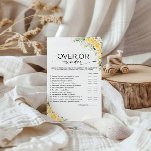 Papier Jeu de la douche de bébé aux fleurs jaunes : au-de
