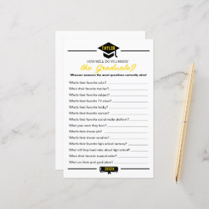 Papier Jeu de la fête de diplôme - Comment Bien Savez-Vou