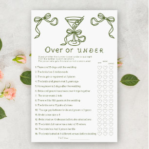 Papier Jeu de la mariée Martini au-dessus ou en dessous