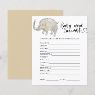 Papier Jeu de lettres : Éléphant - Bébé