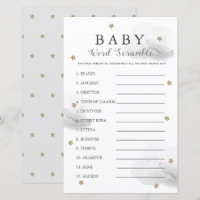 Jeu de lettres mélées pour Baby Shower sur le thèm
