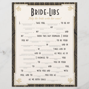 Papier Jeu de Libs de mariée Art Déco