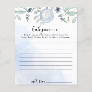 Papier Jeu de liste de seau pour bébé d'hiver