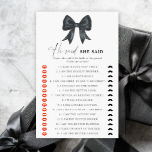 Papier Jeu de mariage à ruban noir Il a dit qu'elle avait