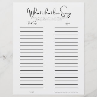Papier Jeu de mariage amusant et esthétique pour une fête