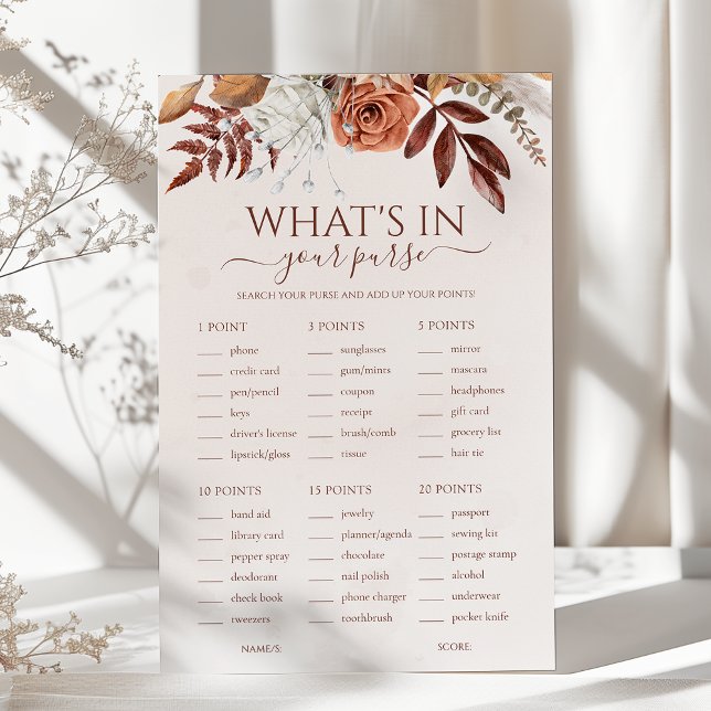Papier Jeu de mariage Boho Floral Qu'est-ce que vous avez (Créateur téléchargé)