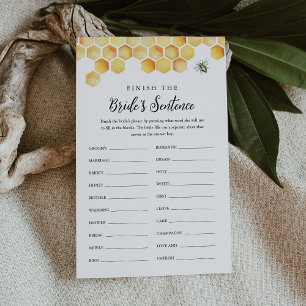 Papier Jeu de mariage CALLA Bee pour compléter la phrase 