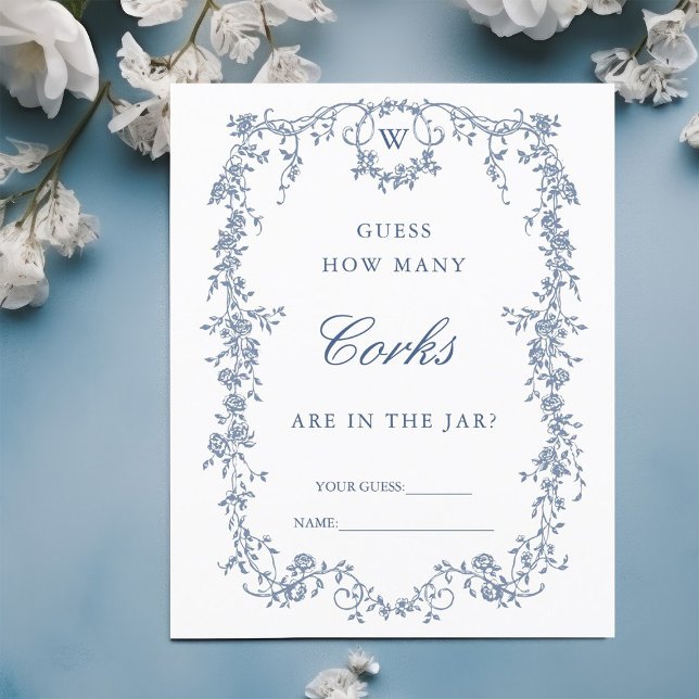 Papier Jeu de mariage classique 'Devinez combien' bleu fr (Créateur téléchargé)