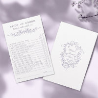 Jeu de mariage 'Mariée ou Marié' au lavande frança