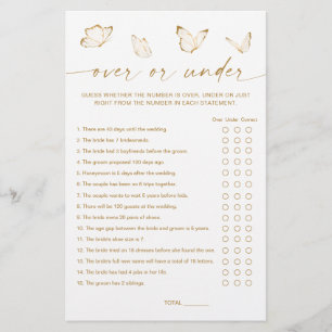 Papier Jeu de mariage papillon Over ou Under