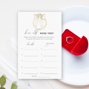 Papier Jeu de mariage Ring & Bow Baby Shower Quel âge ava