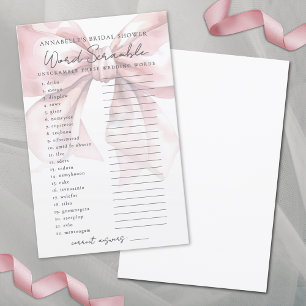 Papier Jeu de mariage Rose éblouissant Mots mêlés Cérémon