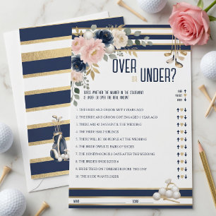 Papier Jeu de mariage thème golf Over Under Bleu or