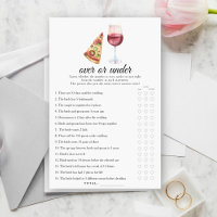 Jeu de mariage vin & pizza supérieur ou inférieur
