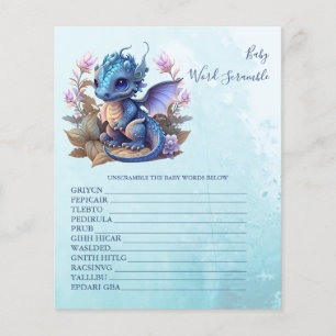 Papier Jeu de mélange de mots bébé Baby Shower