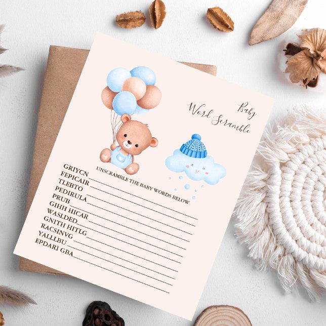 Papier Jeu de mélange de mots bébé Baby Shower (Créateur téléchargé)