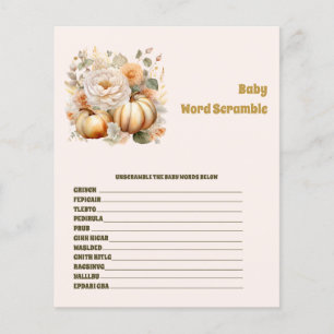 Papier Jeu de mélange de mots bébé pour la fête de bébé