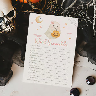Papier Jeu de mélange de mots Petit Boo Halloween rose