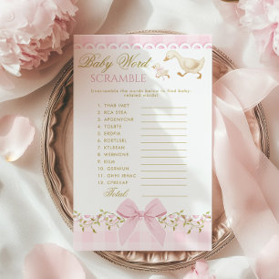 Papier Jeu de mélange de mots pour bébé Goose Baby shower