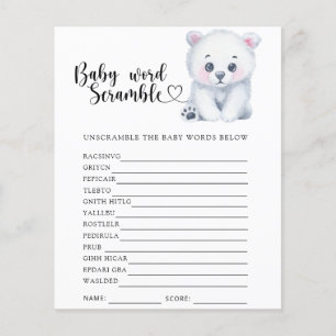 Papier Jeu de mélange de mots pour bébé - Ours polaire d'